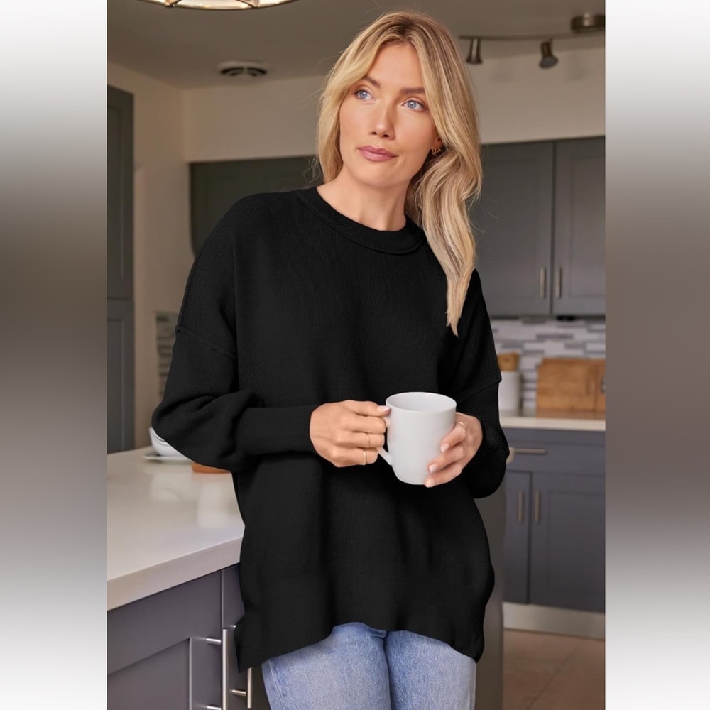 Classic Black Crew Neck Sweater - Picture 3 of 11